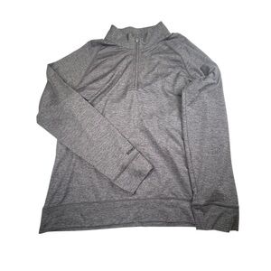 Bonobos Golf Shirt Men's Medium Gray Performance Stretch 1/4 Zip Long Sleeve